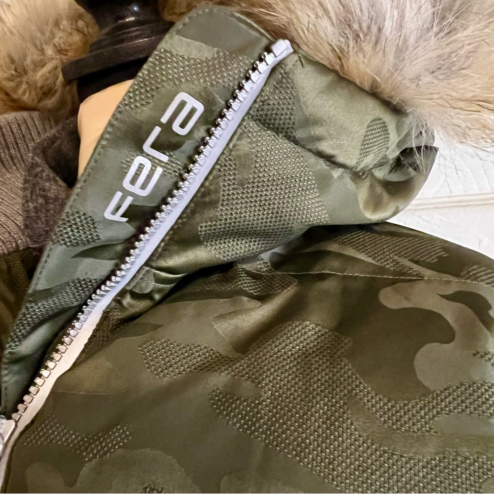 FERA Women’s Chloe Camo Down Ski Winter‎ Snow Parka Hooded Zipper Jacket Size 10 - Picture 4 of 16